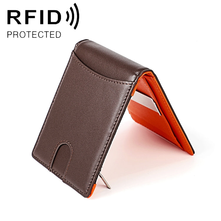 9606 Cowhide Leather Anti-magnetic RFID Multiple Card Slots Wallet for Men, with Zipper Bag(Coffee) - Antimagnetic RFID Package by PMC TechLife | Online Shopping South Africa | PMC TechLife | Buy Now Pay Later Mobicred