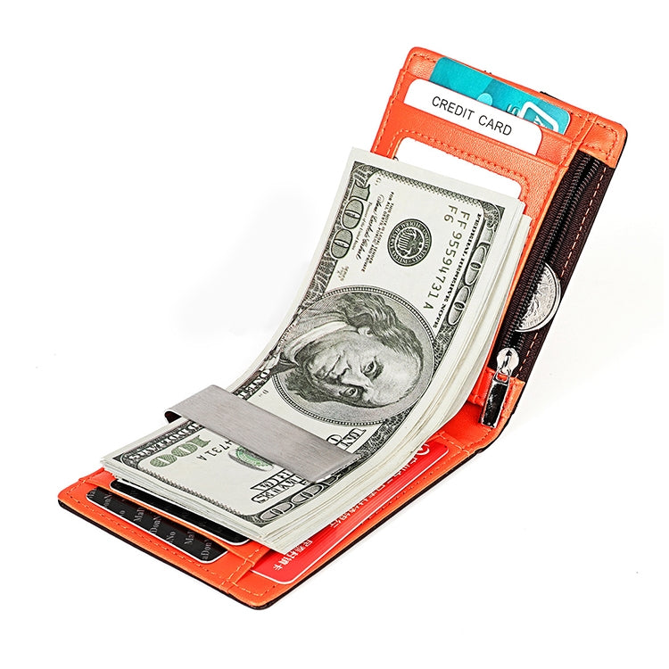 9606 Cowhide Leather Anti-magnetic RFID Multiple Card Slots Wallet for Men, with Zipper Bag(Coffee) - Antimagnetic RFID Package by PMC TechLife | Online Shopping South Africa | PMC TechLife | Buy Now Pay Later Mobicred