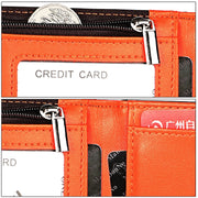 9606 Cowhide Leather Anti-magnetic RFID Multiple Card Slots Wallet for Men, with Zipper Bag(Coffee)