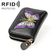 KB152 Butterfly Pattern Zipper Cowhide Leather Organ Shape Multiple Card Slots Anti-magnetic RFID Wallet for Ladies(Purple) - Antimagnetic RFID Package by PMC TechLife | Online Shopping South Africa | PMC TechLife | Buy Now Pay Later Mobicred