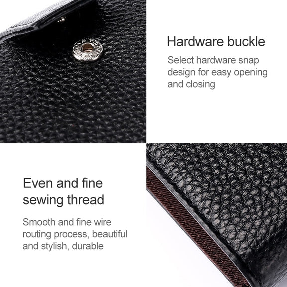 KB188 Horizontal Cowhide Leather Organ Shape Multiple Card Slots Anti-magnetic RFID Wallet for Ladies, with Transparent Window(Rose Red)