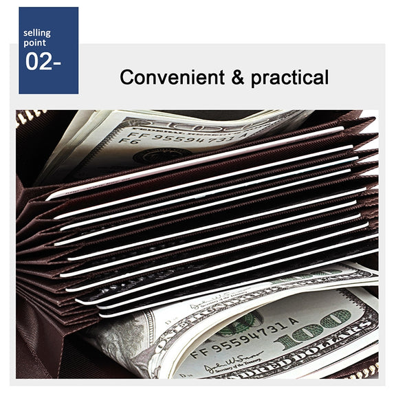 KB192 Buckle Zipper Cowhide Leather Organ Shape Multiple Card Slots Anti-magnetic RFID Wallet Clutch Bag for Men(Black)