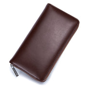 Two-Layer Cowhide Leather Organ Card Holder Multiple-Card RFID Anti-Theft Wallet Bag(Coffee)