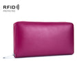 Two-Layer Cowhide Leather Organ Card Holder Multiple-Card RFID Anti-Theft Wallet Bag(Red Purple) - free shipping - PMC TechLife - Order now!