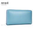 Two-Layer Cowhide Leather Organ Card Holder Multiple-Card RFID Anti-Theft Wallet Bag(Baby Blue) - free shipping - PMC TechLife - Order now!