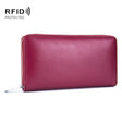 Two-Layer Cowhide Leather Organ Card Holder Multiple-Card RFID Anti-Theft Wallet Bag(Wine Red) - free shipping - PMC TechLife - Order now!