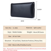 Two-Layer Cowhide Leather Organ Card Holder Multiple-Card RFID Anti-Theft Wallet Bag(Baby Blue)