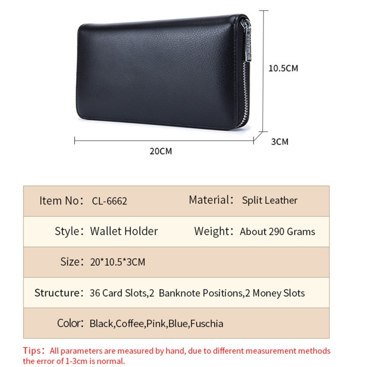 Two-Layer Cowhide Leather Organ Card Holder Multiple-Card RFID Anti-Theft Wallet Bag(Pink)
