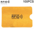 100 PCS Aluminum Foil Anti Theft RFID Blocking Sleeve Card Protector, Size: 9.1*6.3cm (Gold) - free shipping - PMC TechLife - Order now!