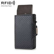 CH0727-1 RFID Carbon Fiber Zipper Multifunctional Card Package(Carbon Fiber Black)