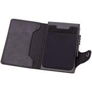 X-51 Automatically Pop-up Card Type Anti-magnetic RFID Anti-theft PU Leather Wallet with Card Slots(Black)