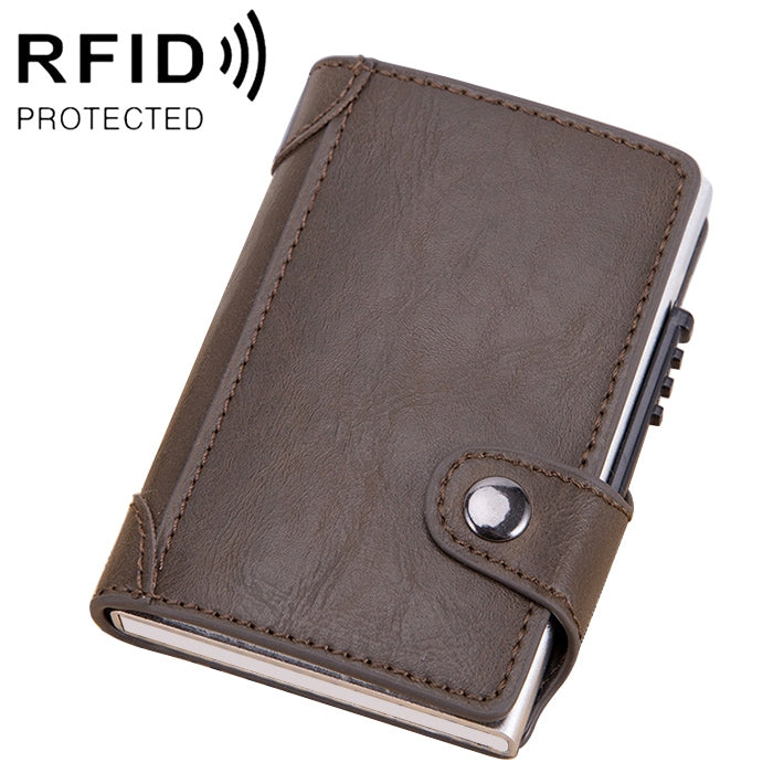 X-51 Automatically Pop-up Card Type Anti-magnetic RFID Anti-theft PU Leather Wallet with Card Slots(Coffee) - Antimagnetic RFID Package by PMC Jewellery | Online Shopping South Africa | PMC Jewellery | Buy Now Pay Later Mobicred