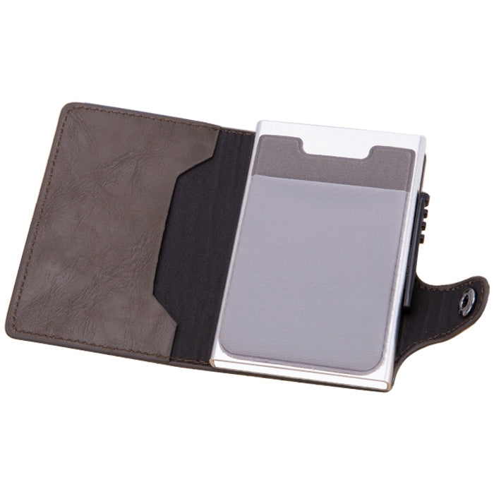 X-51 Automatically Pop-up Card Type Anti-magnetic RFID Anti-theft PU Leather Wallet with Card Slots(Coffee) - Antimagnetic RFID Package by PMC Jewellery | Online Shopping South Africa | PMC Jewellery | Buy Now Pay Later Mobicred