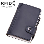 X-51 Automatically Pop-up Card Type Anti-magnetic RFID Anti-theft PU Leather Wallet with Card Slots(Blue)