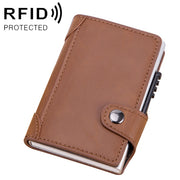 X-51 Automatically Pop-up Card Type Anti-magnetic RFID Anti-theft PU Leather Wallet with Card Slots(Apricot)