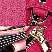 Genuine Cowhide Leather Litchi Texture Zipper Long Style Card Holder Wallet RFID Blocking Coin Purse Card Bag Protect Case with Hand Strap for Women, Size: 20*10.5*3cm(Brown)