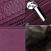 Cowhide Leather Zipper Solid Color Horizontal Card Holder Wallet RFID Blocking Coin Purse Card Bag Protect Case, Size: 11.4*7.4cm(Coffee)