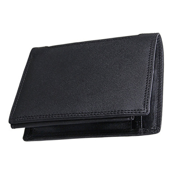 Genuine Cowhide Leather 3-folding Card Holder Wallet RFID Blocking Card Bag Protect Case for Men, Size: 13*10.2*2.5cm