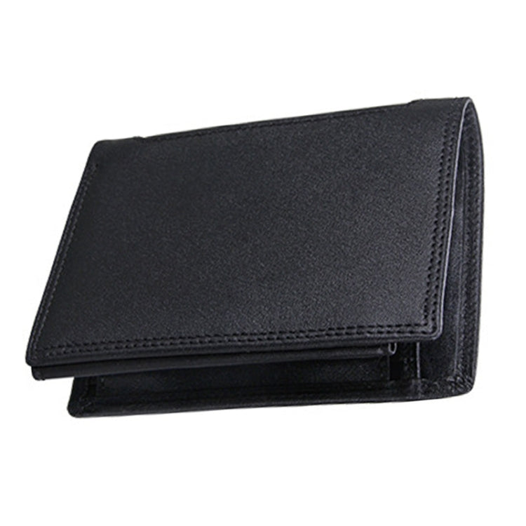Genuine Cowhide Leather 3-folding Card Holder Wallet RFID Blocking Card Bag Protect Case for Men, Size: 13*10.2*2.5cm