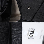 Genuine Cowhide Leather 3-folding Card Holder Wallet RFID Blocking Card Bag Protect Case for Men, Size: 13*10.2*2.5cm
