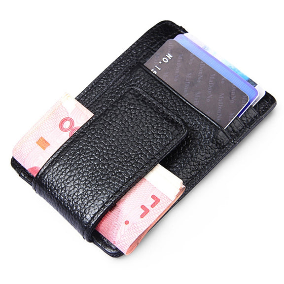 Cowhide Leather Solid Color Card Holder Wallet RFID Blocking Card Bag Protect Case with 3 Card Slots & Photo Frame, Size: 110*77*4mm(Coffee)