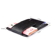 Cowhide Leather Solid Color Card Holder Wallet RFID Blocking Card Bag Protect Case with 3 Card Slots & Photo Frame, Size: 110*77*4mm(Coffee)