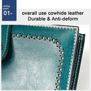 3526 Vintage Oil Wax Texture Large Capacity Long Multi-function Anti-magnetic RFID Wallet Clutch for Ladies (Brown)