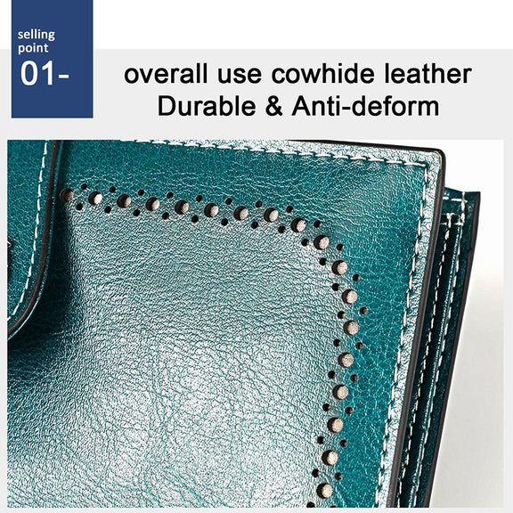 3526 Vintage Oil Wax Texture Large Capacity Long Multi-function Anti-magnetic RFID Wallet Clutch for Ladies (Brown)