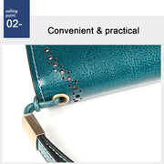 3526 Vintage Oil Wax Texture Large Capacity Long Multi-function Anti-magnetic RFID Wallet Clutch for Ladies (Brown)