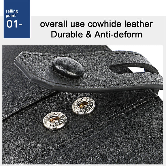 3529 Retro Crazy Horse Texture Double Zipper Anti-magnetic RFID Wallet for Man with Card Slots (Black)