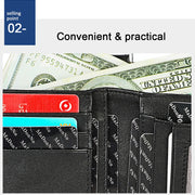 3529 Retro Crazy Horse Texture Double Zipper Anti-magnetic RFID Wallet for Man with Card Slots (Black)