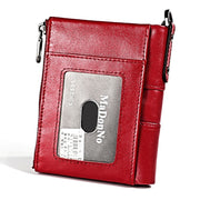 LT3529 Retro Crazy Horse Texture Double Zipper Anti-magnetic RFID Chain Wallet with Card Slots (Red)
