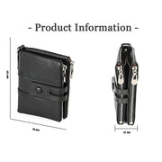 LT3529 Retro Crazy Horse Texture Double Zipper Anti-magnetic RFID Chain Wallet with Card Slots (Red)