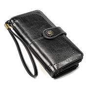 3556 Large Capacity Long Multi-function Anti-magnetic RFID Wallet Clutch for Ladies with Card Slots (Black)