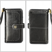 3556 Large Capacity Long Multi-function Anti-magnetic RFID Wallet Clutch for Ladies with Card Slots (Black)