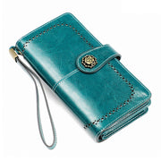 3556 Large Capacity Long Multi-function Anti-magnetic RFID Wallet Clutch for Ladies with Card Slots (Blue)