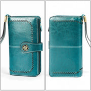 3556 Large Capacity Long Multi-function Anti-magnetic RFID Wallet Clutch for Ladies with Card Slots (Blue)