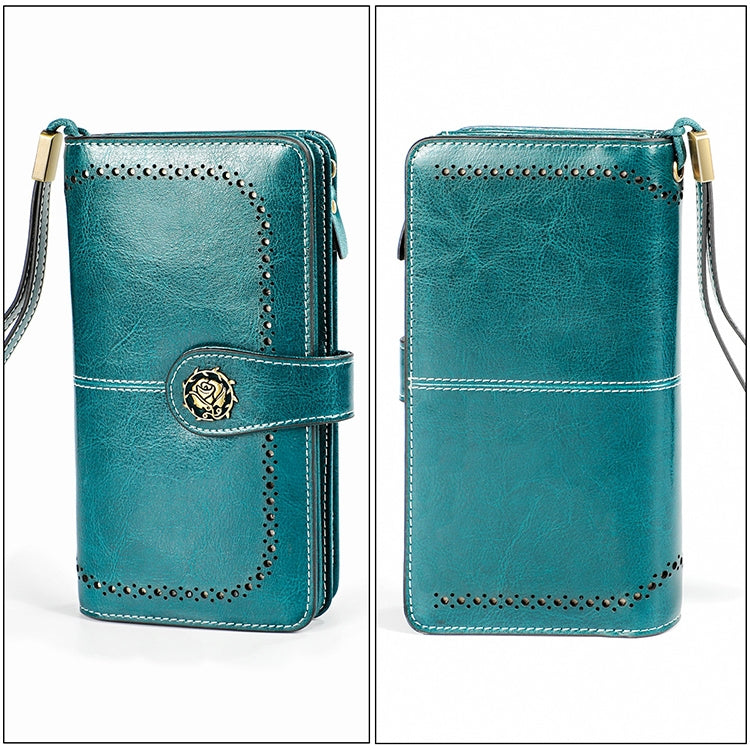 3556 Large Capacity Long Multi-function Anti-magnetic RFID Wallet Clutch for Ladies with Card Slots (Blue)