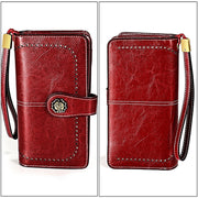3556 Large Capacity Long Multi-function Anti-magnetic RFID Wallet Clutch for Ladies with Card Slots (Red)