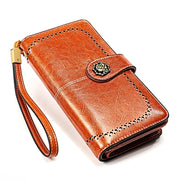 3556 Large Capacity Long Multi-function Anti-magnetic RFID Wallet Clutch for Ladies with Card Slots (Brown)