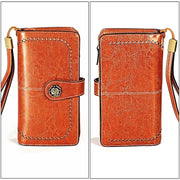 3556 Large Capacity Long Multi-function Anti-magnetic RFID Wallet Clutch for Ladies with Card Slots (Brown)
