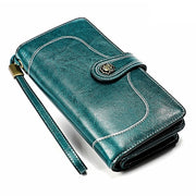 3555 Large Capacity Long Multi-function Anti-magnetic RFID Wallet Clutch for Ladies with Card Slots (Blue)
