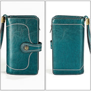3555 Large Capacity Long Multi-function Anti-magnetic RFID Wallet Clutch for Ladies with Card Slots (Blue)