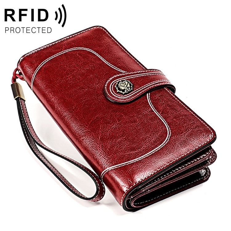 3555 Large Capacity Long Multi-function Anti-magnetic RFID Wallet Clutch for Ladies with Card Slots (Red) - free shipping - PMC TechLife - Order now!