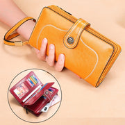 3555 Large Capacity Long Multi-function Anti-magnetic RFID Wallet Clutch for Ladies with Card Slots (Red)