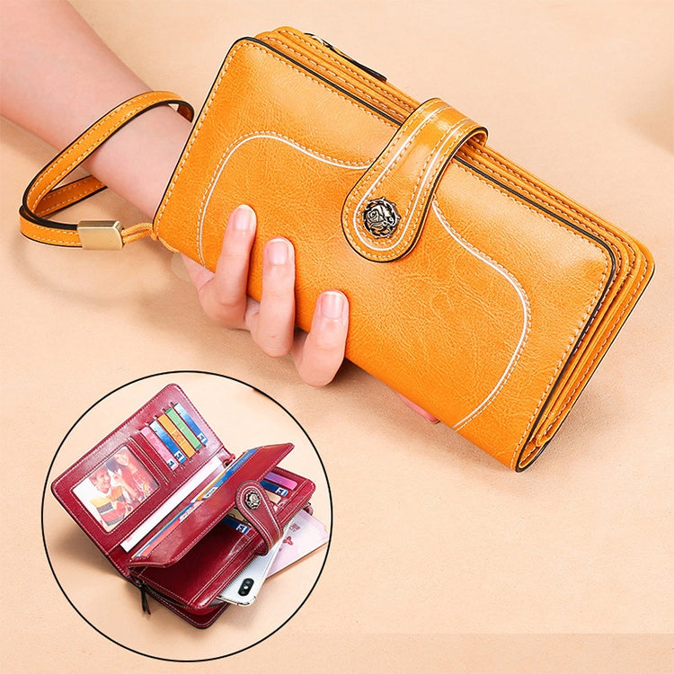 3555 Large Capacity Long Multi-function Anti-magnetic RFID Wallet Clutch for Ladies with Card Slots (Red)