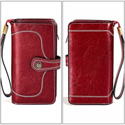 3555 Large Capacity Long Multi-function Anti-magnetic RFID Wallet Clutch for Ladies with Card Slots (Red)