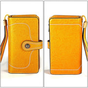 3555 Large Capacity Long Multi-function Anti-magnetic RFID Wallet Clutch for Ladies with Card Slots (Yellow)
