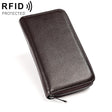KB196 Top-grain Leather Large Capacity Multi-function 36-Bit Anti-magnetic RFID Organ Card Package Wallet(Coffee) - Antimagnetic RFID Package by PMC TechLife | Online Shopping South Africa | PMC TechLife | Buy Now Pay Later Mobicred