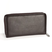 KB196 Top-grain Leather Large Capacity Multi-function 36-Bit Anti-magnetic RFID Organ Card Package Wallet(Coffee)